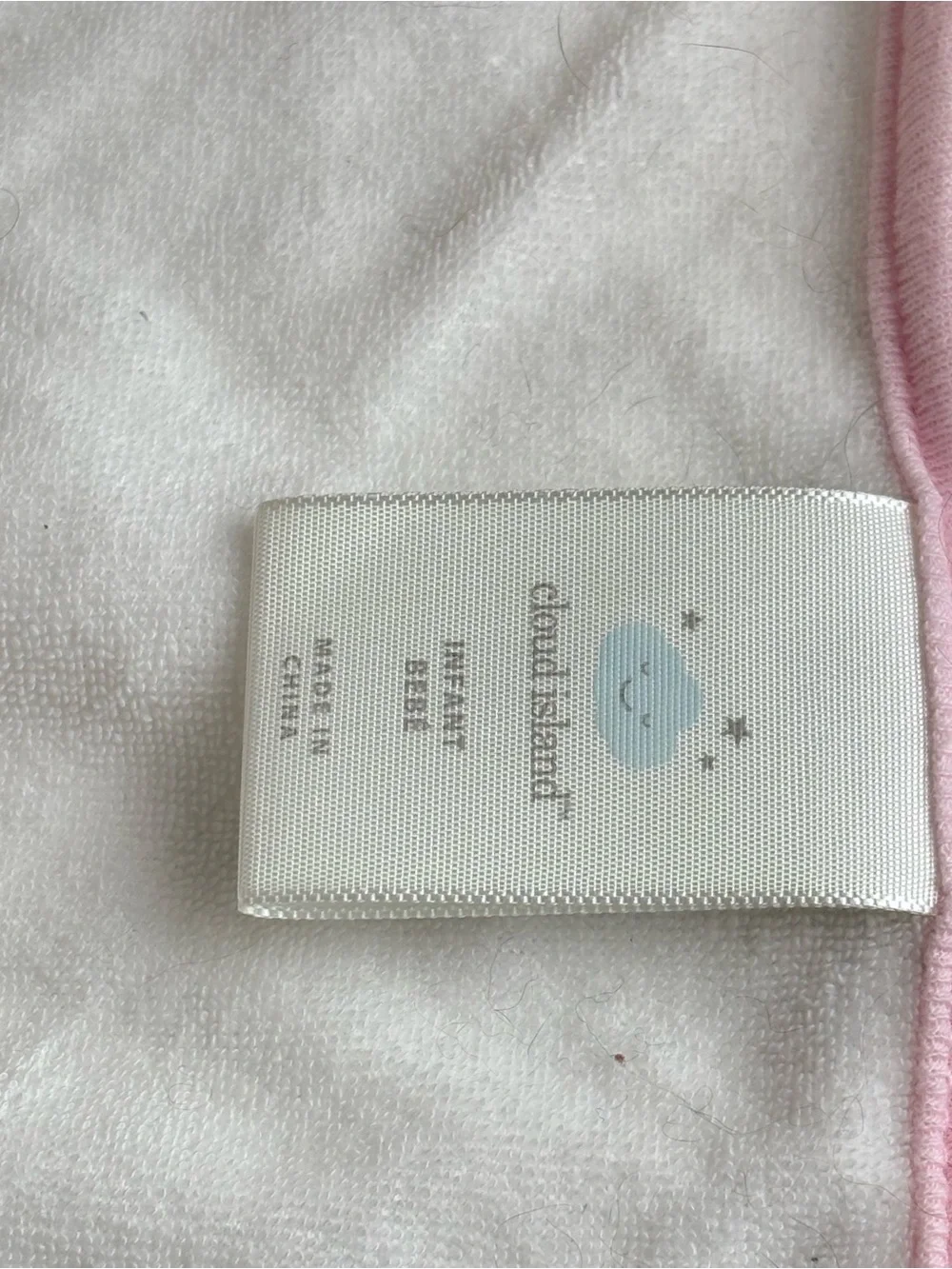 Pink-Trim Baby Hooded Towel + 3 Washcloths